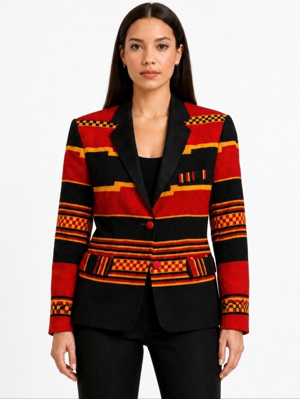 ⭐️ Host Pick ⭐️ Vintage | Abstract Eclectic Cotton Colorful Blazer
